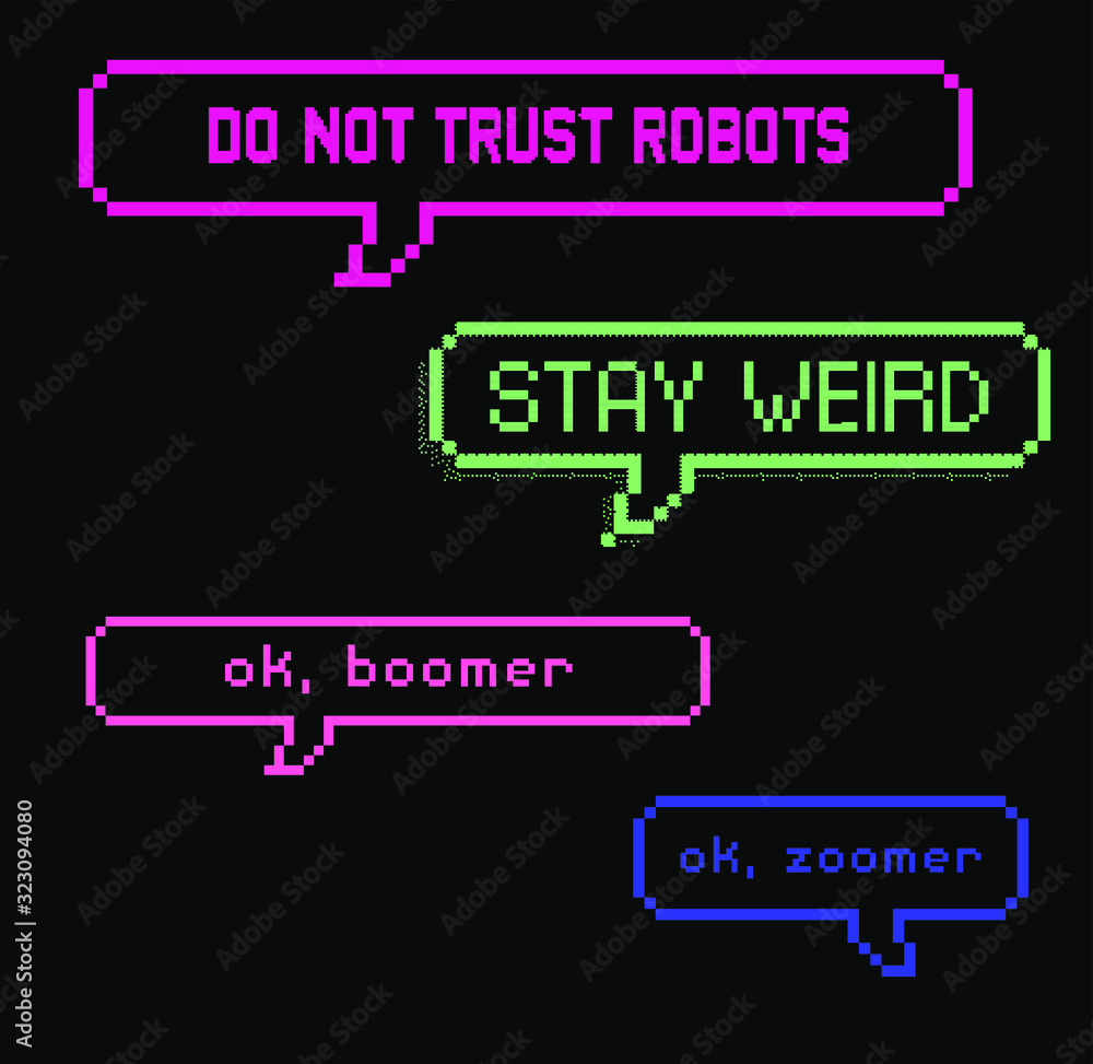 Poster set of vector elements in pixel art style: speech bubbles. vector illustration for print, stickers, 