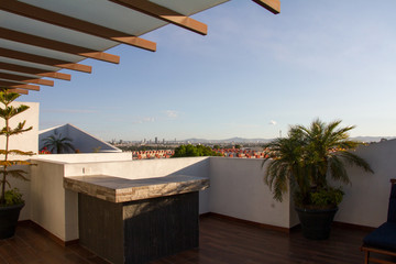 Roof garden on top of a building