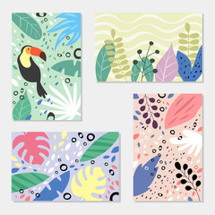 Creative universal tropical abstract cards.