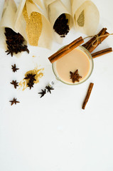 Indian masala tea with spices