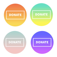 Vector gradient donate concept button in flat style