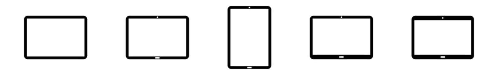 Tablet Computer Icon Black | Tablet PC Illustration | Smartphone Mobile Phone Symbol | Display Logo | Touch Screen Sign | Isolated | Variations