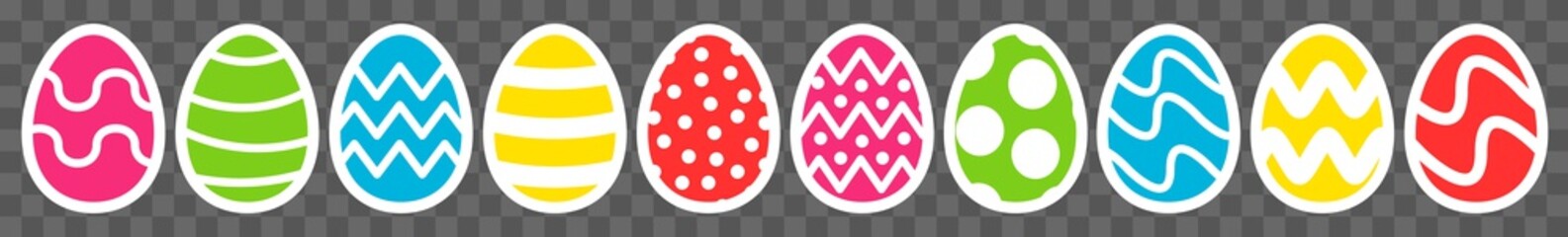 Easter Egg Icon Color | Painted Eggs Illustration | Happy Easter Hunt Symbol | Holiday Logo | April Spring Sign | Isolated | Variations