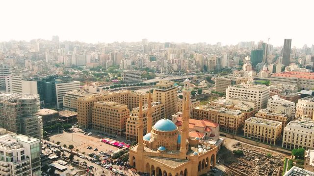 Martyrs' Square during the Lebanese Revolution, against the current government, and against corruptions in the country
