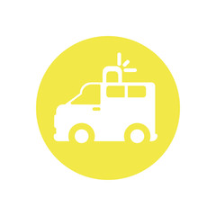 ambulance car, block style icon