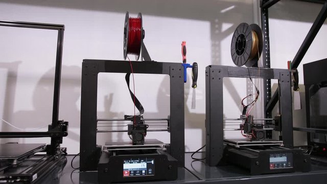 3D technology wide shot printers that print plastic parts in the factory