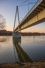 Bridge over the Danube River in Hainburg an der Donau, Austria