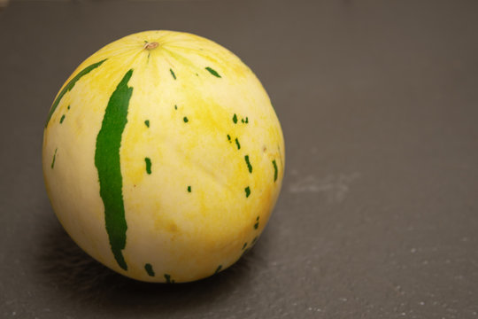 Fruits of Cucumis Melo popular name "melon" in hybrid variety of yellow color