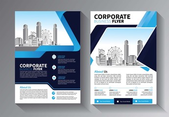 Business abstract vector template. Brochure design, cover modern layout, annual report, poster, flyer in A4 with colorful triangles, geometric shapes for tech, science, market with light background