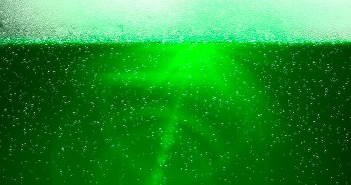 St. Patrick's Day Green Beer background with lens flare. For festive pub party event. 3d render, 3D illustration
