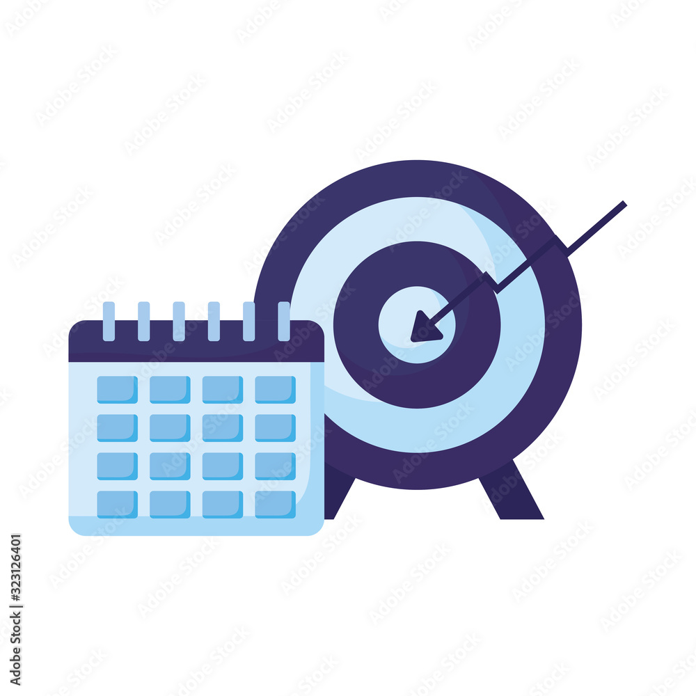 Poster isolated target and calendar vector design