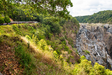 Fototapeta na wymiar View of the Barron Falls near Kuranda from the train viewpoint
