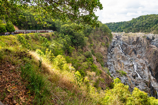 View of the Barron Falls near Kuranda from the train viewpoint
