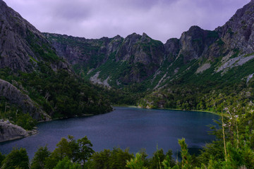 Fototapeta na wymiar landscape lake in mountains