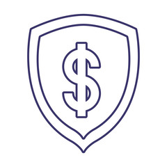 Isolated money dollar shield vector design