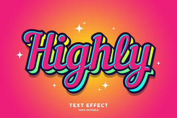 Pop sticker text effect, editable text