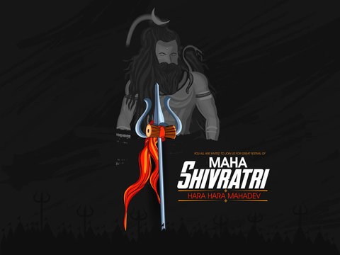 Vector Illustration Of Poster Or Banner Background For Happy Maha Shivratri  Royalty Free SVG Cliparts Vectors And Stock Illustration Image  142267094