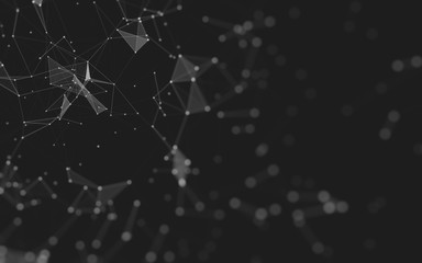 Abstract background. Molecules technology with polygonal shapes, connecting dots and lines....