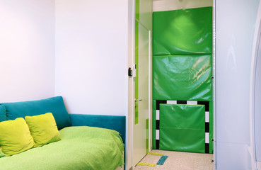 Boy room with soccer goal