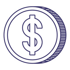 Isolated money coin vector design