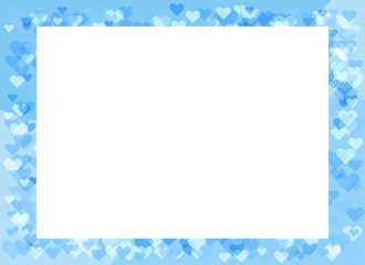 背景：ボード-ハート-フレーム-バレンタイン-母の日-プレゼント-青-ブルー