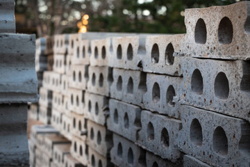 Piles of slabs for construction