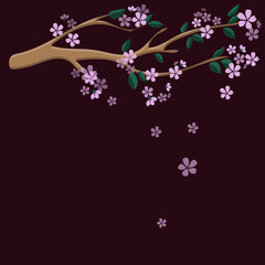 Naklejka na ściany i meble Greeting card for the holiday of spring, March 8, Chinese New Year, sakura