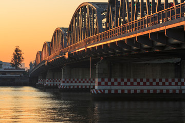 morning time view of Krung Thon Bridge  , Thailand