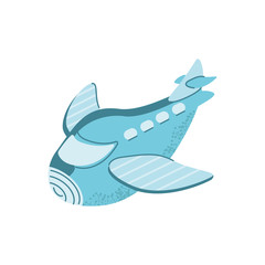 cartoon airplane icon, flat style