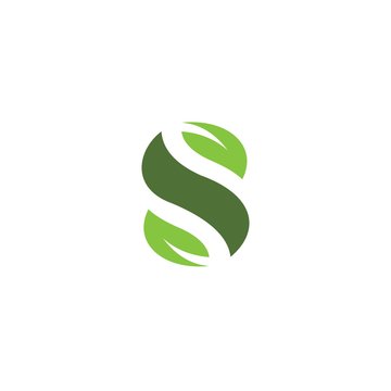 Letter S  leaves logo icon design template elements