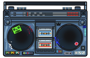 retro boombox radio music beats