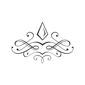 Beautiful carvings with diamonds in the middle for jewelry store logo icon vector template illustrations