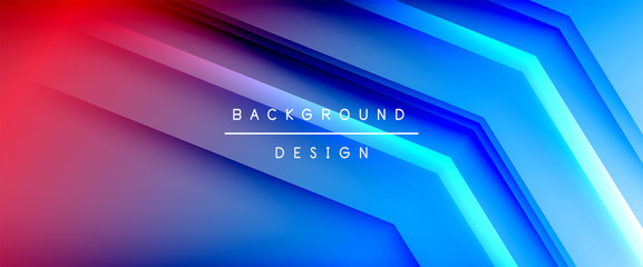 Obraz premium Arrow lines, technology digital template with shadows and lights on gradient background. Trendy simple fluid color gradient abstract background with dynamic straight shadow lines effect