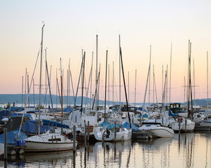 Fototapeta na wymiar Boats In A Harbor