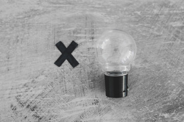 decision making,  bad idea rejected and crossed out shot at shallow depth of field edited with...