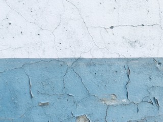 Two tone of vintage old wall with cracked textured 