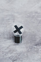 decision making,  bad idea rejected and crossed out shot at shallow depth of field edited with...