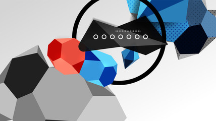 Abstract background - 3d polygonal geometric shapes composition. Vector Illustration For Wallpaper, Banner, Background, Card, Book Illustration, landing page