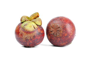 Fresh mangosteen isolated on white background.