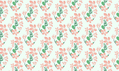 Cute spring floral pattern background, with seamless leaf and floral concept.