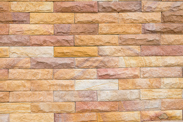 Wall the style vintage white background of old cement brick texture has orange red many horizontal block which are beautiful.