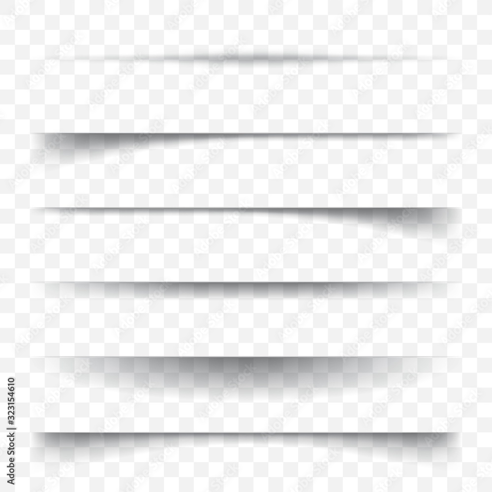 Poster set of vector shadows on an abstract background. paper sheet shadow effect. premium vector