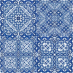 Ethnic ceramic tiles in portuguese azulejo.