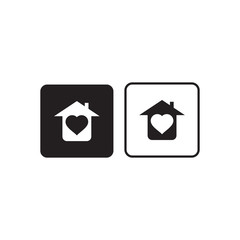 love home icon, heart houhe icon