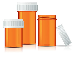 Three Medicine Pill/Prescription Bottles