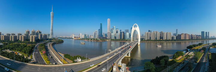 Aerial photo of CBD complex in Guangzhou, China