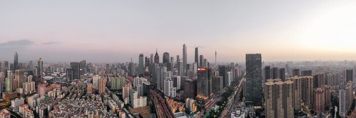 Obraz premium Zdjęcie lotnicze miasta Guangzhou w Chinach