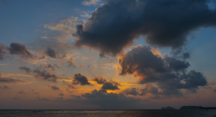 Twilight sunset time above the ocean