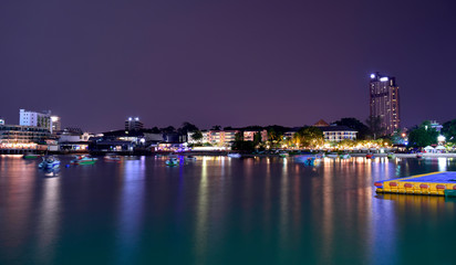Fototapeta premium At Pattaya Pier At night and beautiful lights