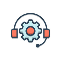 Color illustration icon for support setting 
